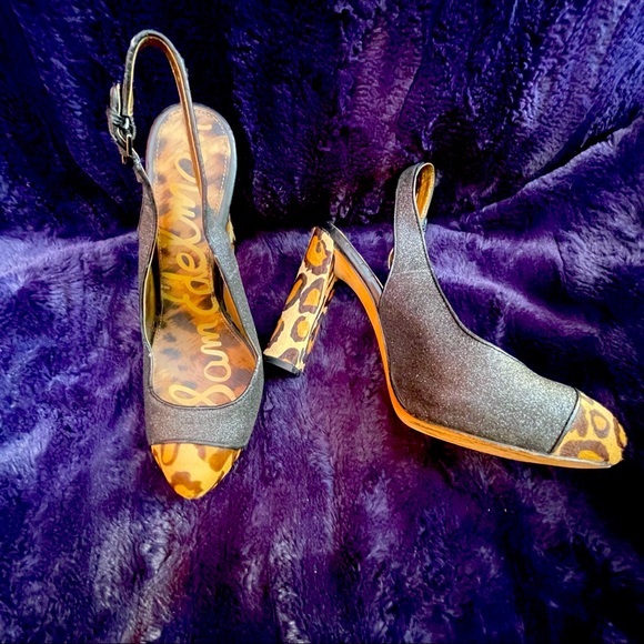 Sam Edelman Leopard Skin Heels 8.5 M - Picture 5 of 6